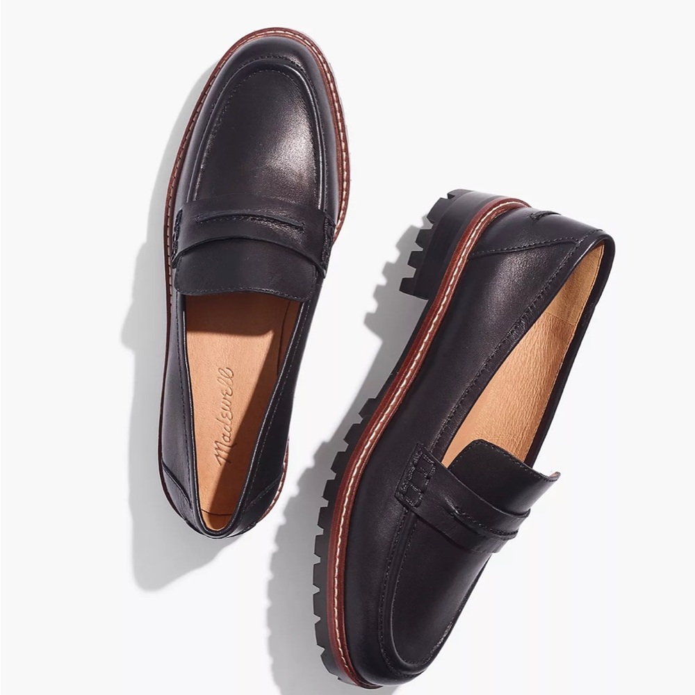 Madewell Corrine Lug Sole Loafer Leather Black 8.5